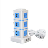 绿导多功能立式 插座2usb立体排插接线板智能创意塔型多层多孔面板