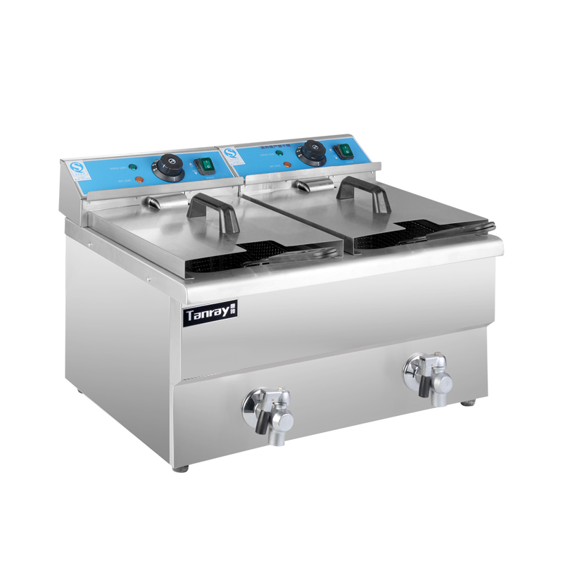 不锈钢电炸炉油炸锅油炸机炸串炸鸡商用油条省油恒温控温智能双缸