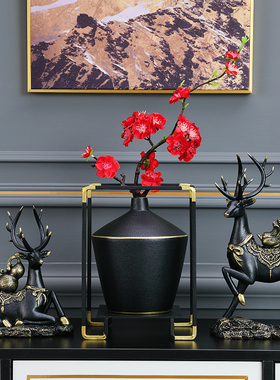 创意新中式摆件招财鹿家居摆设玄关酒柜电视柜客厅工艺品软装饰品