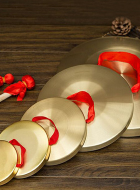 四瑞铜锣摆件六帝锣鼓化五黄二黑挂件家居客厅铜锣大门挂饰