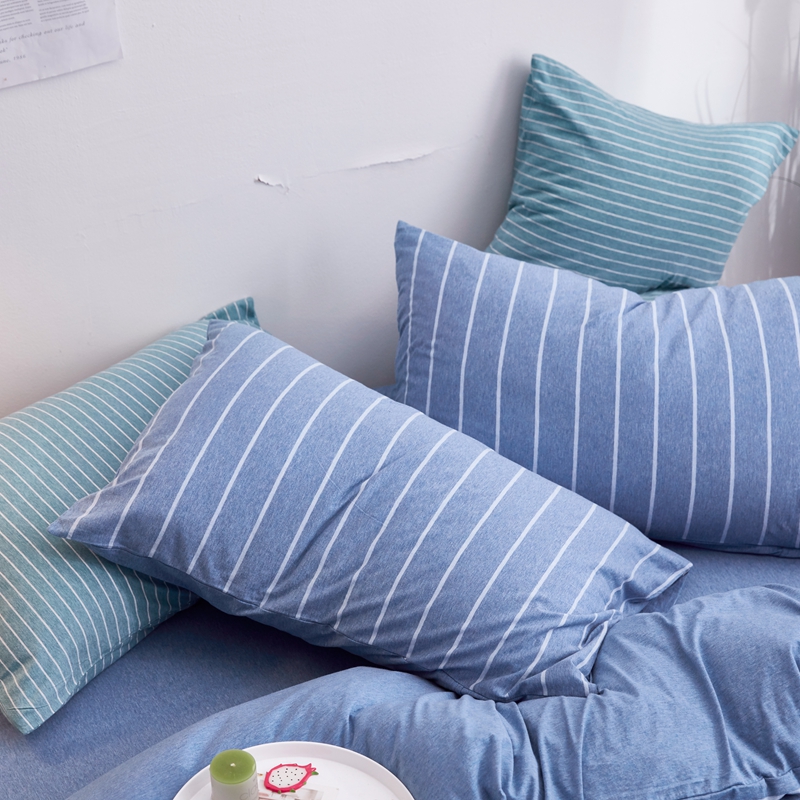 天竺棉枕套48*74cm单人枕头套纯棉全棉枕皮乳胶枕套枕芯套一对装