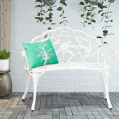 公园椅户外长椅休闲长凳防腐铸铝座椅庭院花园室外欧式 阳台双人椅