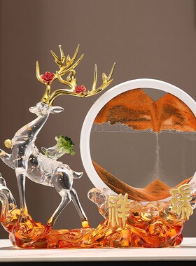 发财树流沙画摆件高档大气家居客厅玄关办公室装饰品开业乔迁礼物