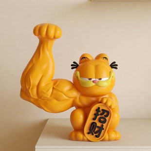 2024新款加菲猫招财猫摆件开业店铺前台礼物客厅家居礼品家用旺宅