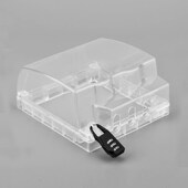 透明自粘贴弹起式 地插通用120型地插加高防水保护罩盖防水盒白色