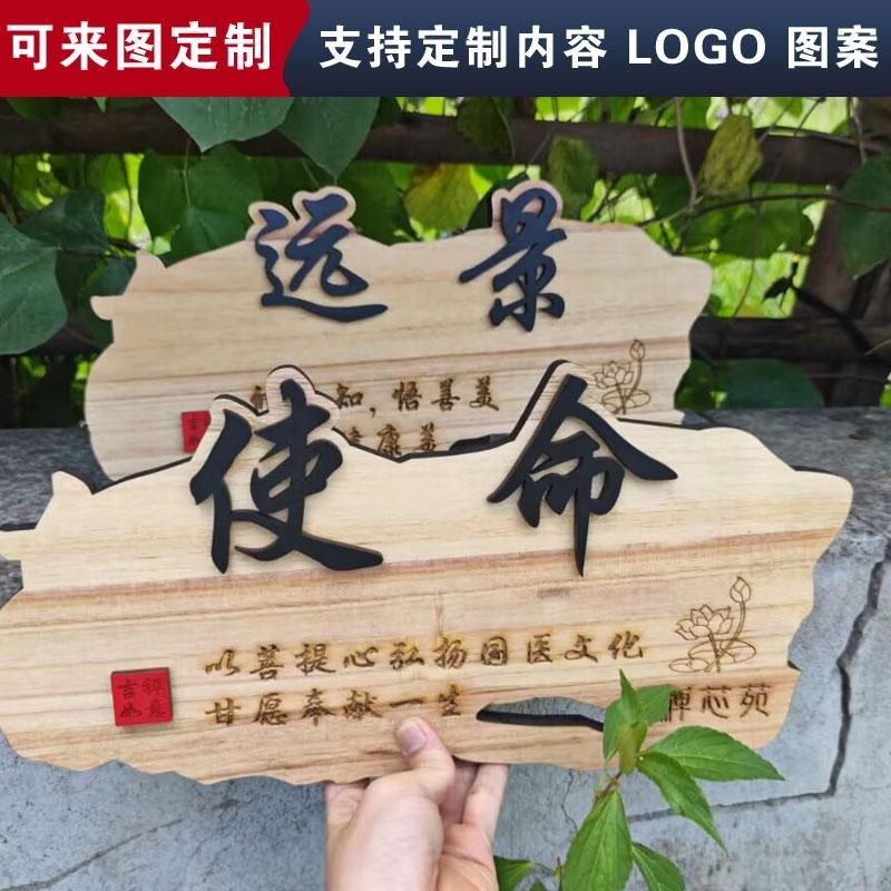 中式复古实木门牌定制茶楼医馆民宿酒店包厢包间别墅庭院挂牌木牌