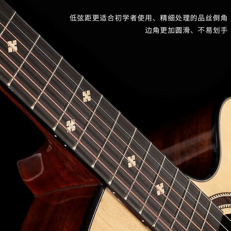 40寸单板吉他guitar亮光复古色吉他41寸民谣木吉他jita面单