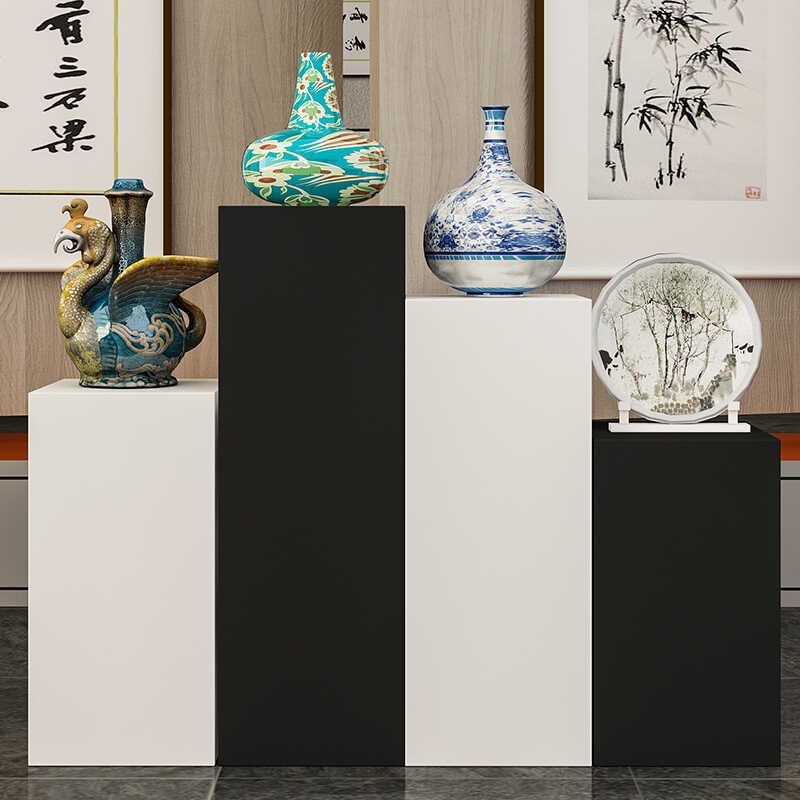 烤漆展示柜展厅展会木制烤漆模特白色底座商业陈列展柜展会展示台