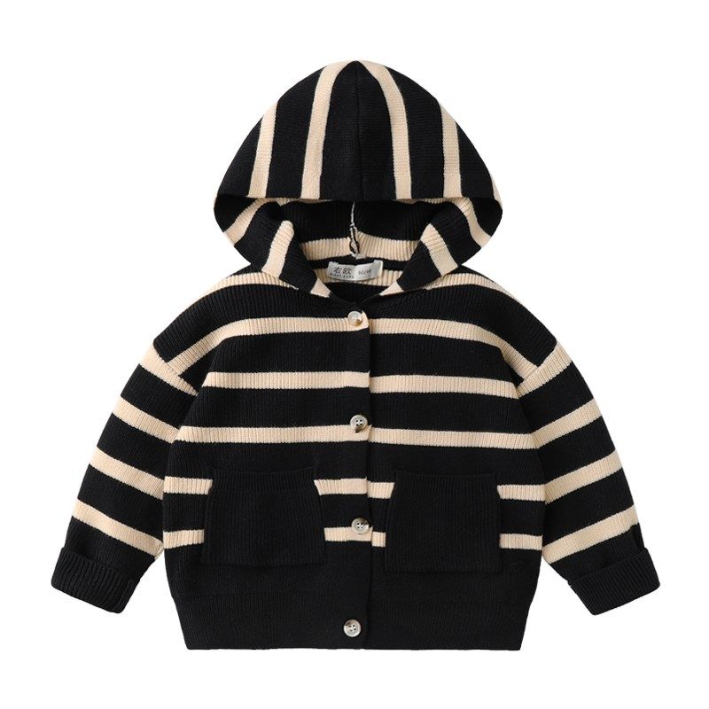 男童连帽毛衣外套针织开衫秋装秋冬款儿童装宝宝小童男孩上衣潮酷