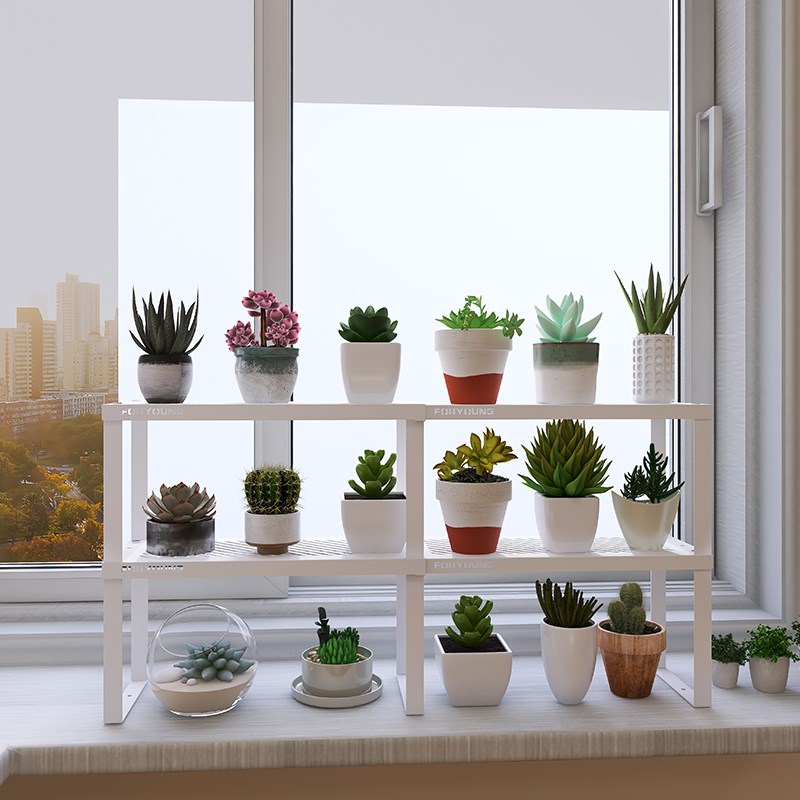 窗台置物架多层飘窗多肉窄长条花架子办公桌桌面桌上分层收纳花架