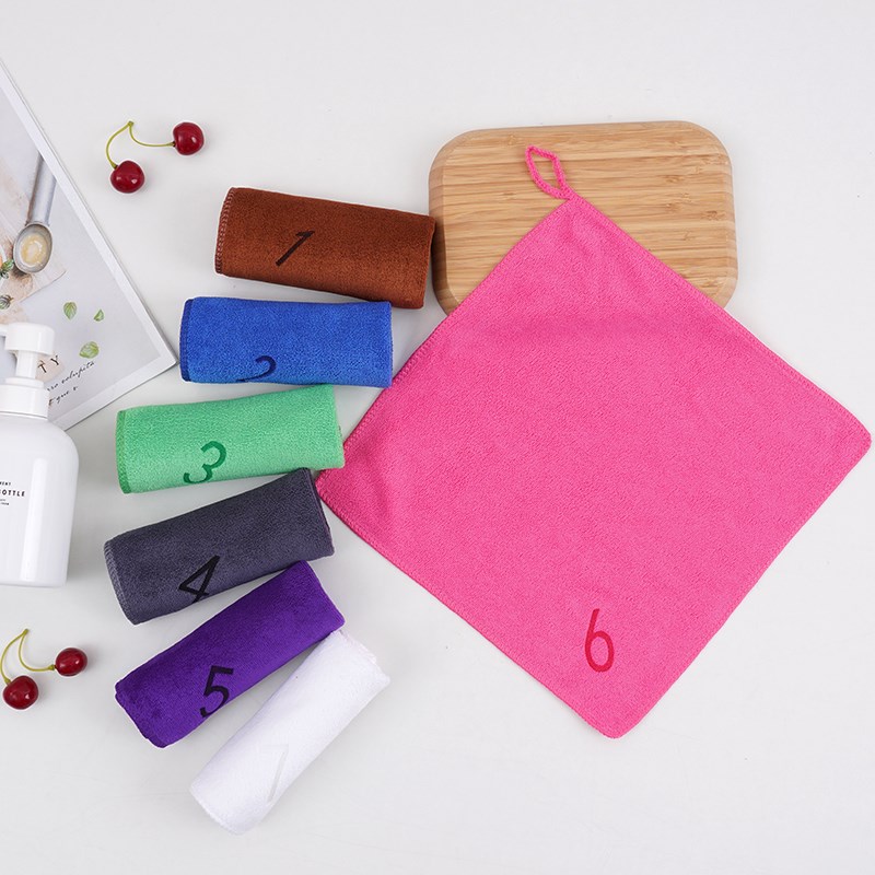 幼儿园方巾儿童专用带数字编号擦手巾超强吸水挂式小毛巾定制logo