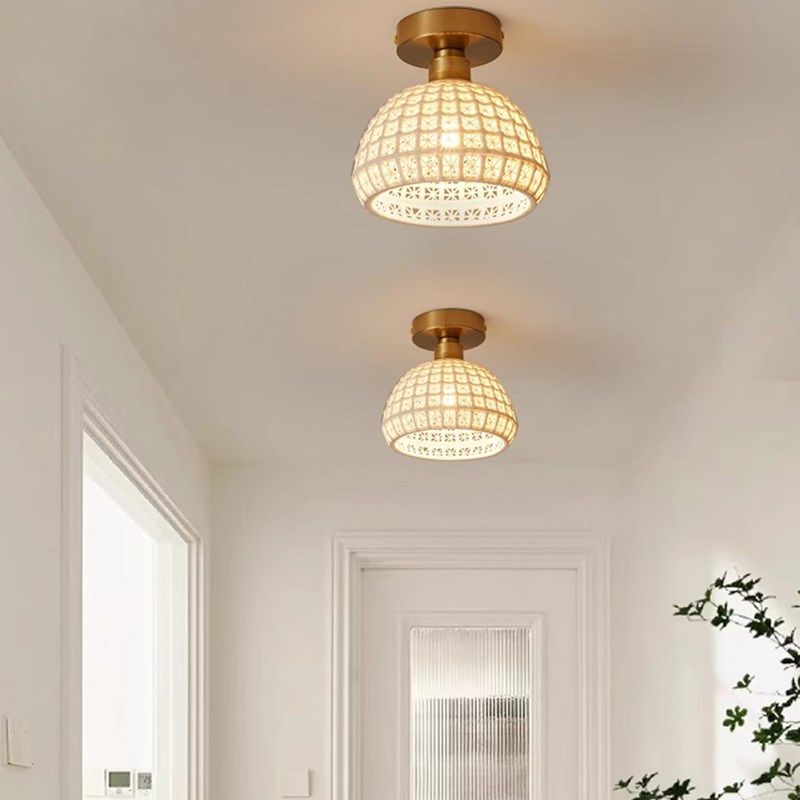 日式陶瓷走廊灯过道灯LED门厅玄关灯藤艺复古民宿入户阳台吸顶灯,家装灯饰光源,厨卫/阳台/玄关/过道吸顶灯,淘宝优惠券,粉丝福利购,淘宝优惠卷