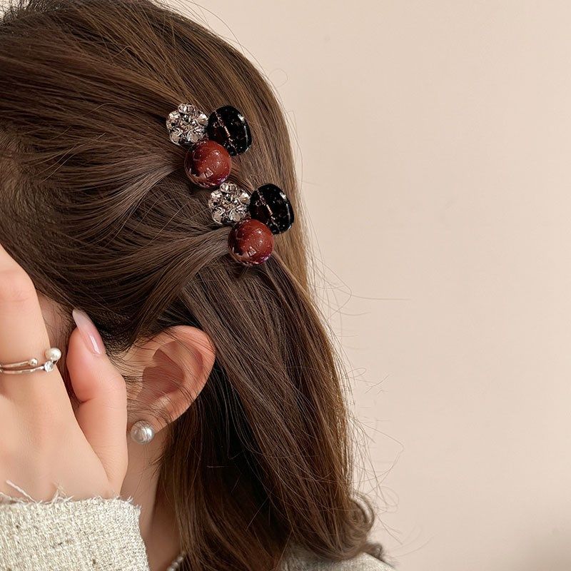 灿若繁星!水钻蝴蝶结!韩国精致小抓夹复古女发夹前额碎发刘海夹