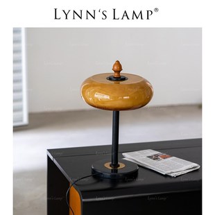 Lynns立意 复古风法式装饰台灯 床头书桌高级感实木中古侘寂风灯