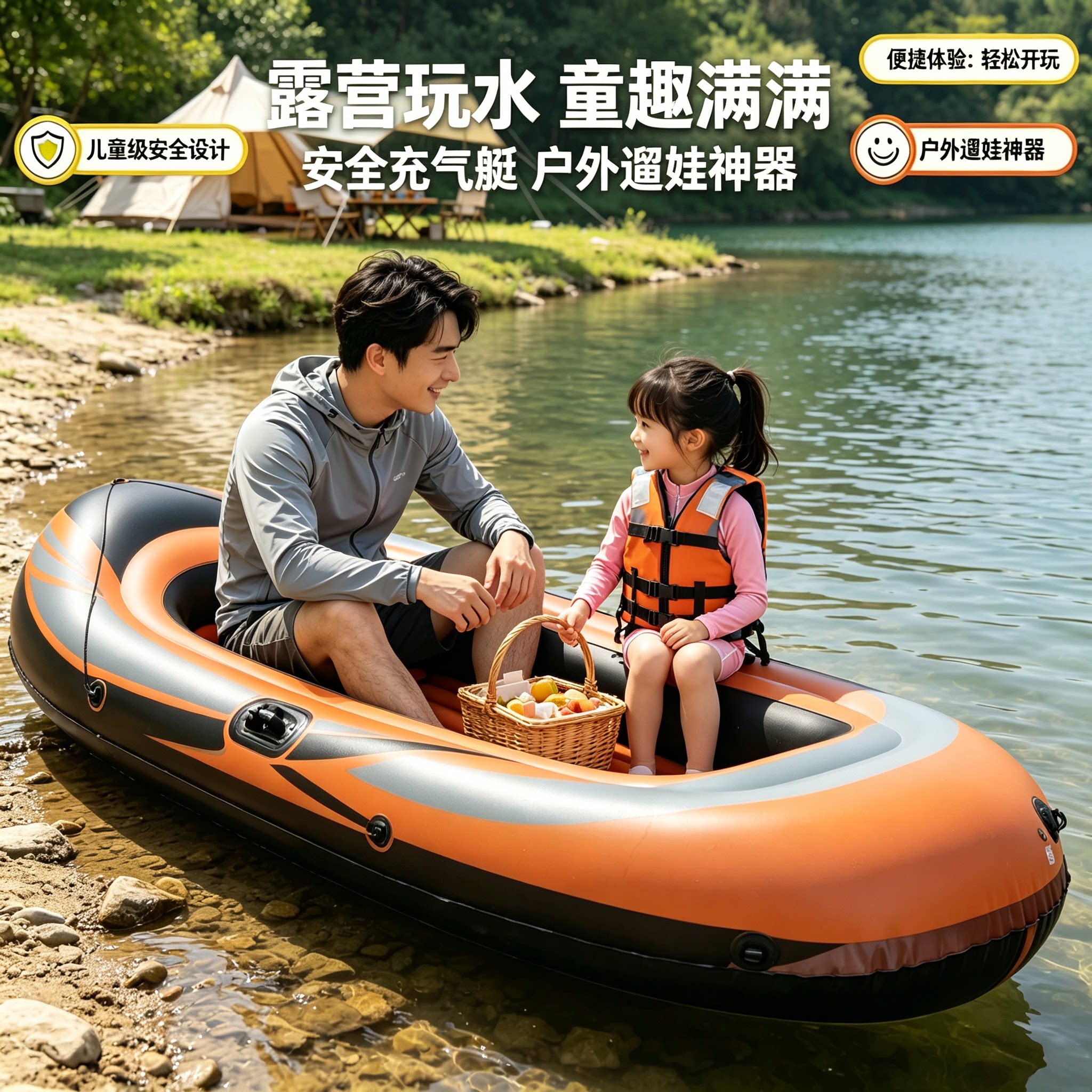 充气皮划艇加厚耐磨便携皮划艇双