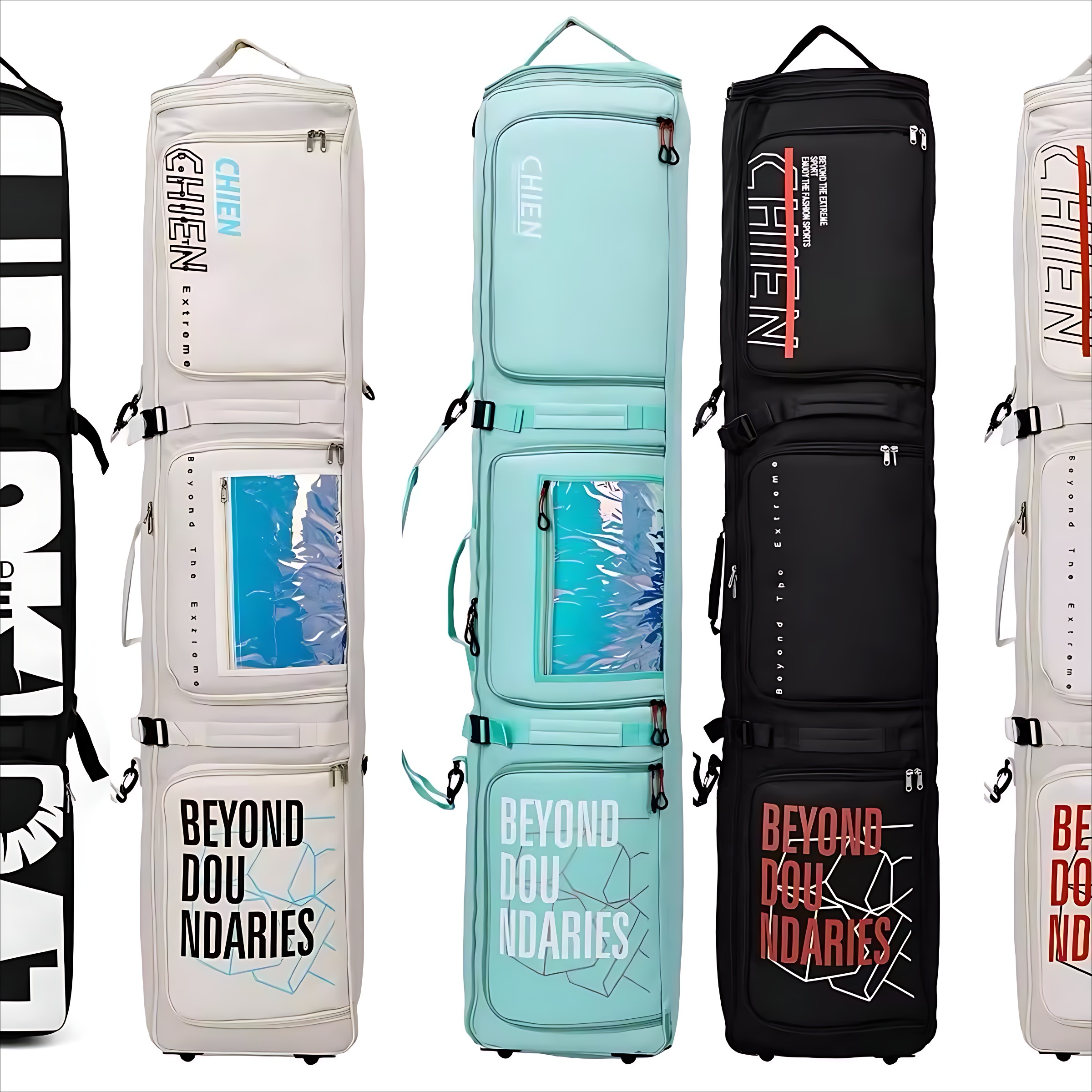 带轮滑雪板包双板板包三仓带轮