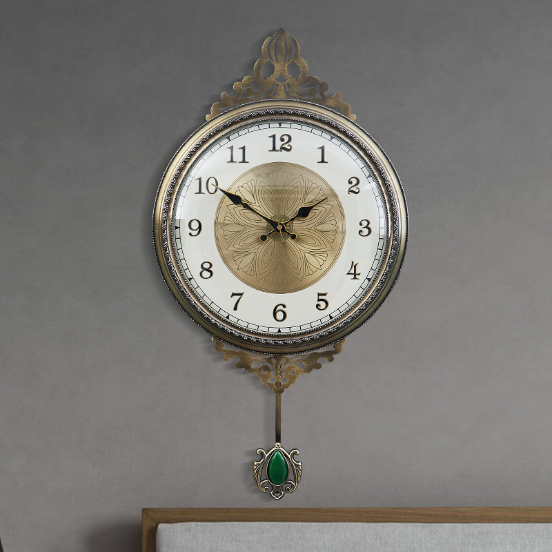 欧式静音钟表挂钟客厅个性创意复古时尚时钟美式家用艺术装饰挂表