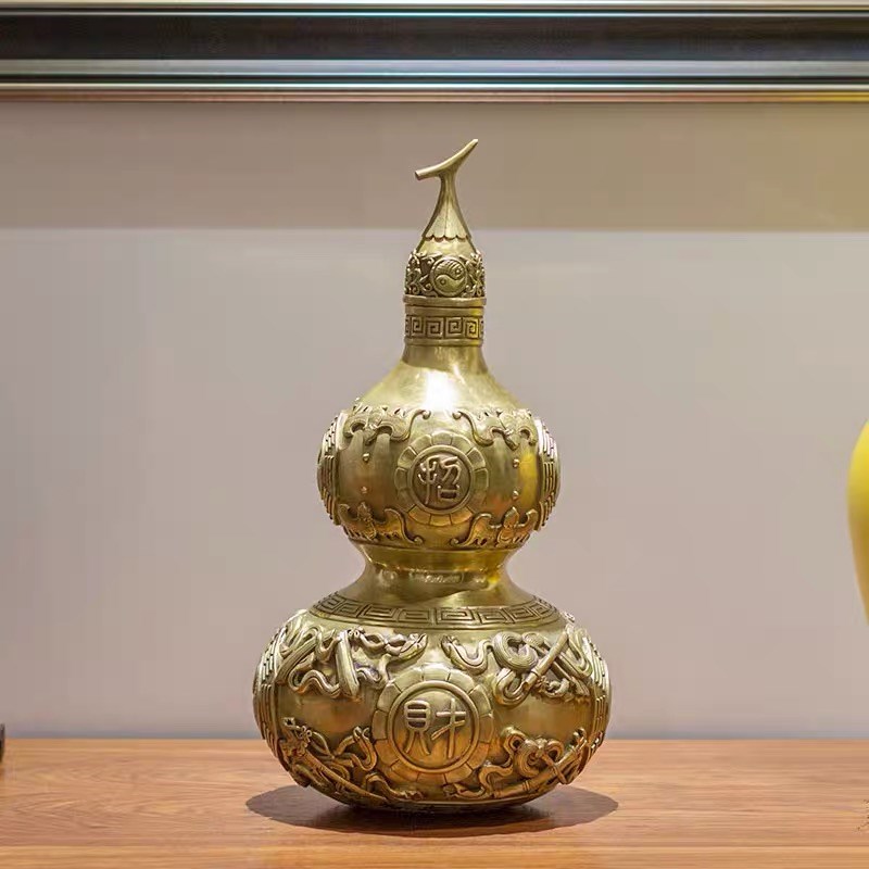 黄铜八卦葫芦摆件家居饰品客厅玄关柜办公室装饰品工艺品桌面摆设