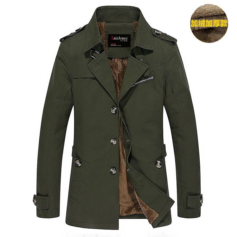 男士风衣短款春秋 中年 2019男士风衣春秋款 中长款男士风衣