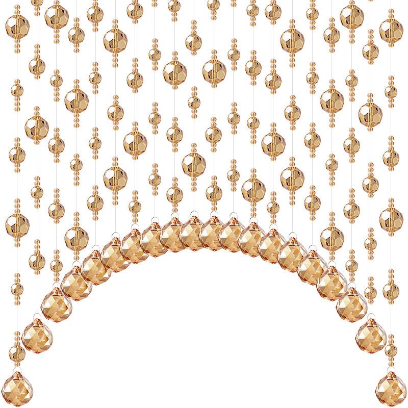 珠帘水晶隔断客厅餐厅过道门帘弧形新款玄关家用装饰欧式网红帘子