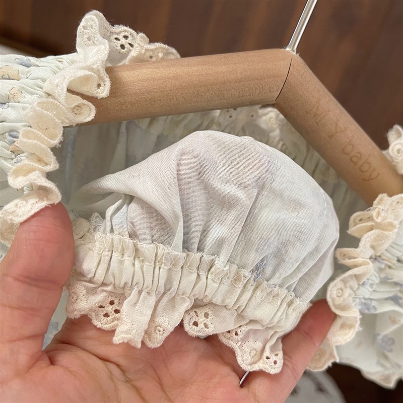 女宝宝小清新碎花娃娃衫女婴儿童夏装新款女童亲肤透气薄棉纱上衣