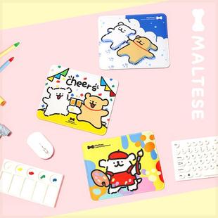 线条小狗Maltese原创鼠标垫可爱卡通家用学生宿舍办公室键盘桌垫