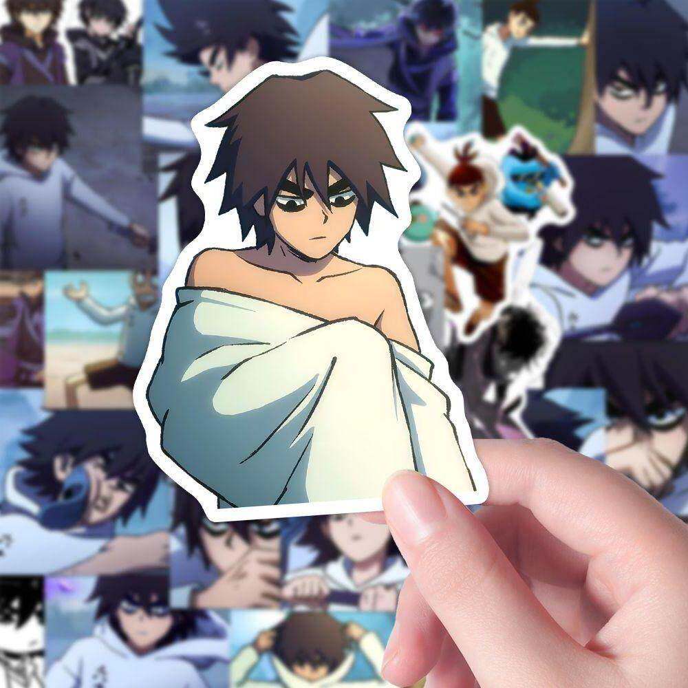 96张爆款刺客伍六七贴纸热门二次元国潮动漫人物周边手机手账装饰