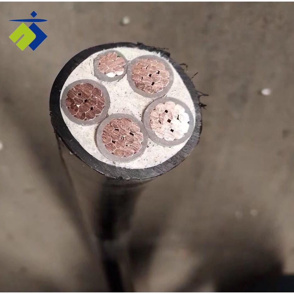 铜YJV4*70+1*35硬线4+1铜芯70平方四等芯阻燃铠装五线电力电缆