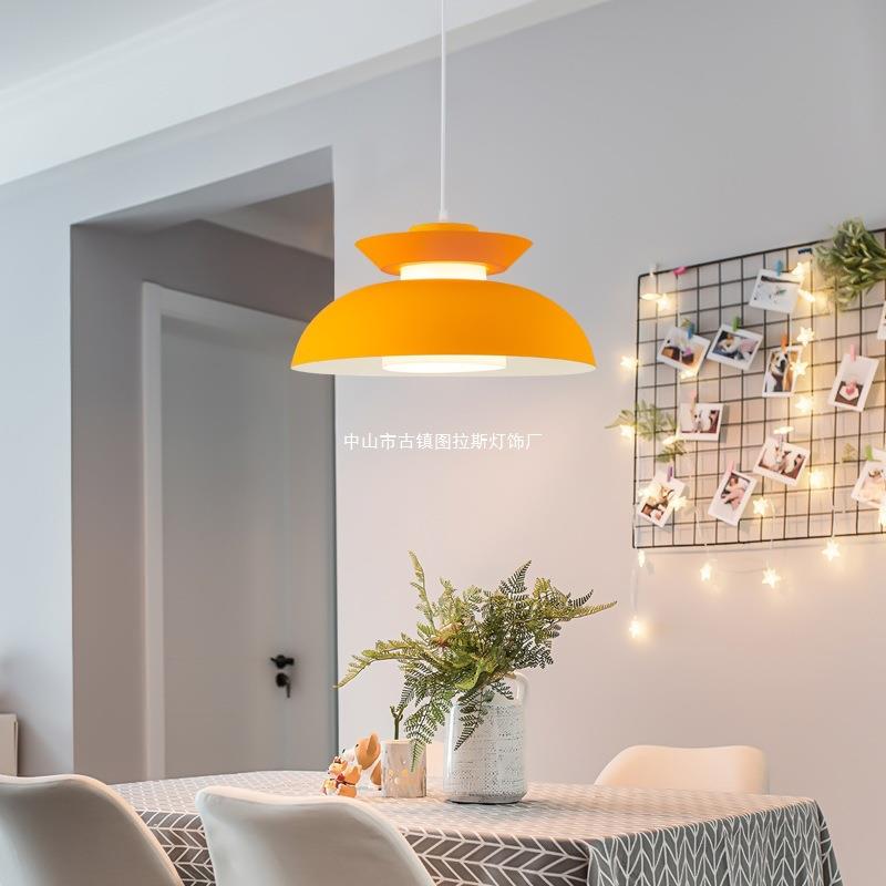 北欧简约创意马卡龙飞碟灯具吧台餐桌咖啡厅奶茶店办公室餐厅吊灯