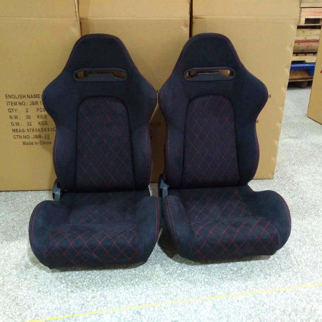 汽车座椅改装模拟器双滑道可调节黑色麂皮绒型赛车座椅