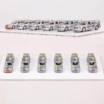 seeker1:64奔驰190e2.5-16EVO柏林熊六车套装仿真合金汽车模型