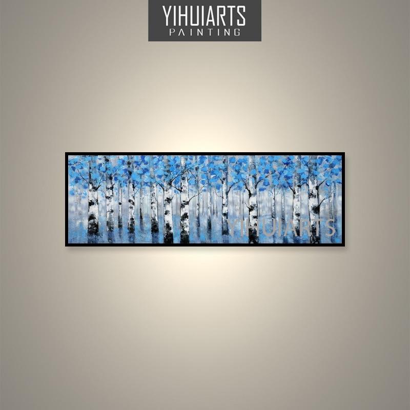 YIHUIARTS纯手绘树林-海边-大海风景油画卧室床头大厅装饰挂画