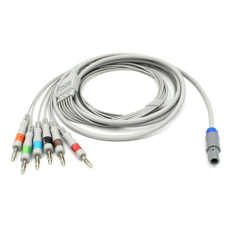 适用于华南医电GY-EXPL胎儿心电图机导联线9针一体六导4.0香蕉插