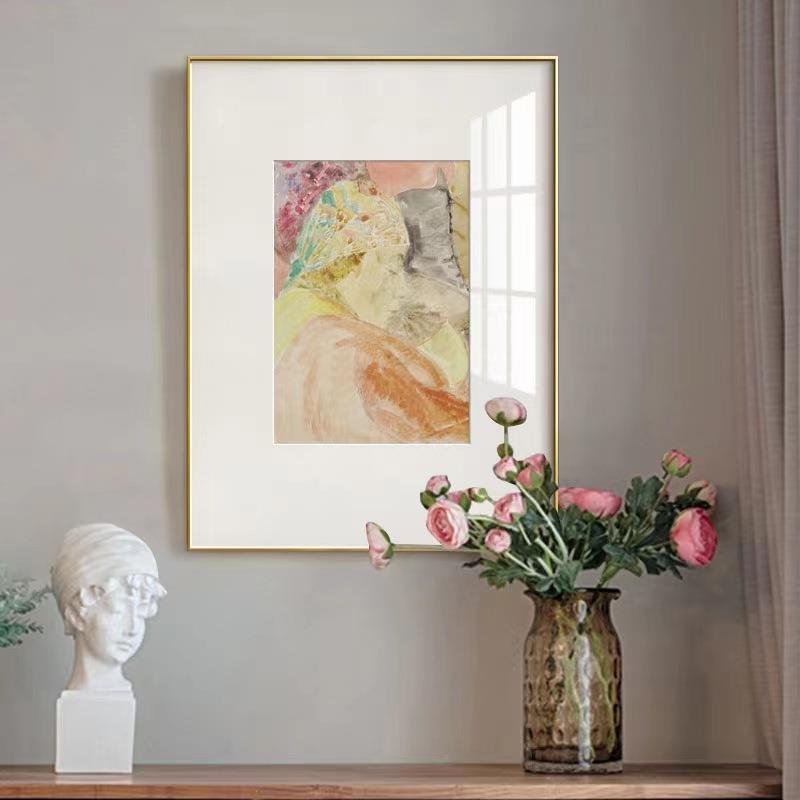 法式艺术挂画欧式北欧小众装饰画简美饭厅餐边柜壁画玄关挂画A245