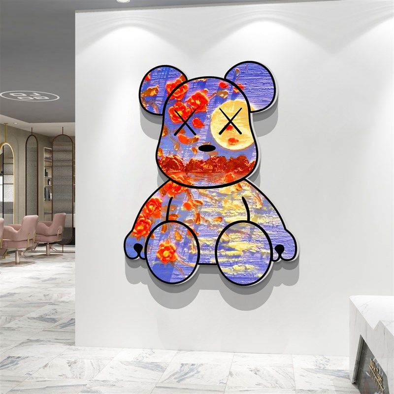 网红公仔理发廊i店海报墙贴面装饰美甲容院背景形象布置品挂画摆,家居饰品,文化墙贴,淘宝优惠券,粉丝福利购,淘宝优惠卷