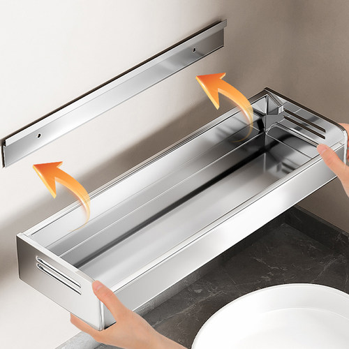 304不锈钢浴室置物架免打孔厕所壁挂式卫生间洗漱台墙上收纳架子