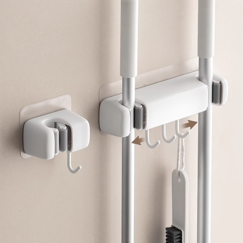 拖把挂钩家用卫生间免打孔挂架拖布收纳架壁挂角落卡扣扫把夹子