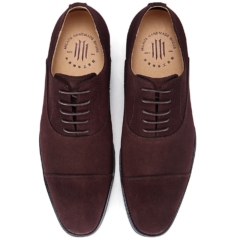 隐形内增高皮鞋英伦三接头牛津鞋35反绒牛皮36小码37休闲男鞋6CM8