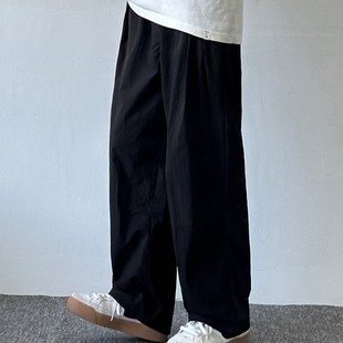 纯色肌理伞兵裤薄款冰丝裤夏季夏款男生宽松简约长裤子夏天休闲裤