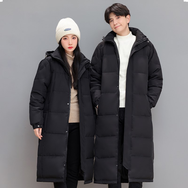 羽绒服男中长款加厚2024年新款冬季男士韩版潮流情侣中戏过膝外套