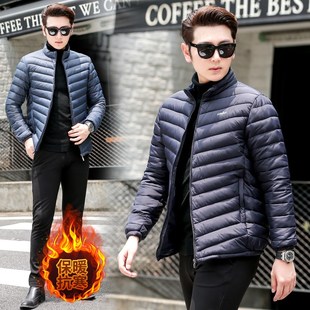 男款棉袄秋冬季轻薄羽绒棉服男士立领短款轻便中青年大码休闲外套
