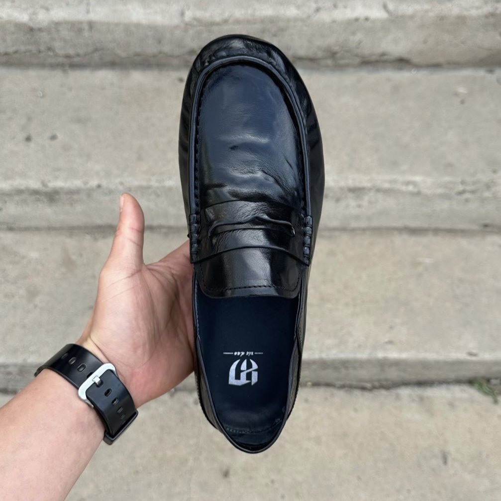 70121男鞋纯皮夏季商务休闲一脚蹬豆豆鞋懒人驾车皮鞋漆皮软底鞋