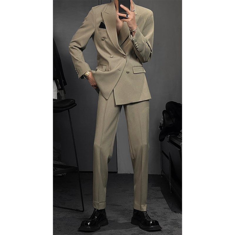 龙叨叨2024春季新品气质简约高级感西装套装商务休闲西服西裤