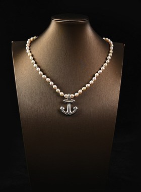 淡水珍珠复古925银项链 珍珠项链女锁骨链轻奢复古小众设计感项链