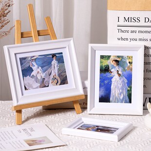 白色实木相框空框摆k台6 7 8 10寸洗照片做成相框装裱定制任意尺