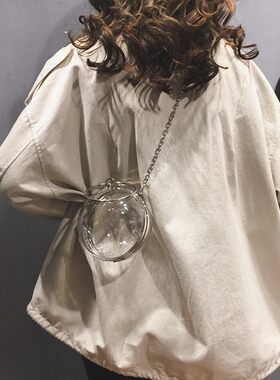 高级感透明包包女2021新款特别手提水晶球链条洋气创意单肩斜挎包