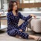 2025新款 开衫 纯棉长袖 睡衣女春秋款 波点夏季 薄款 可外穿家居服套装