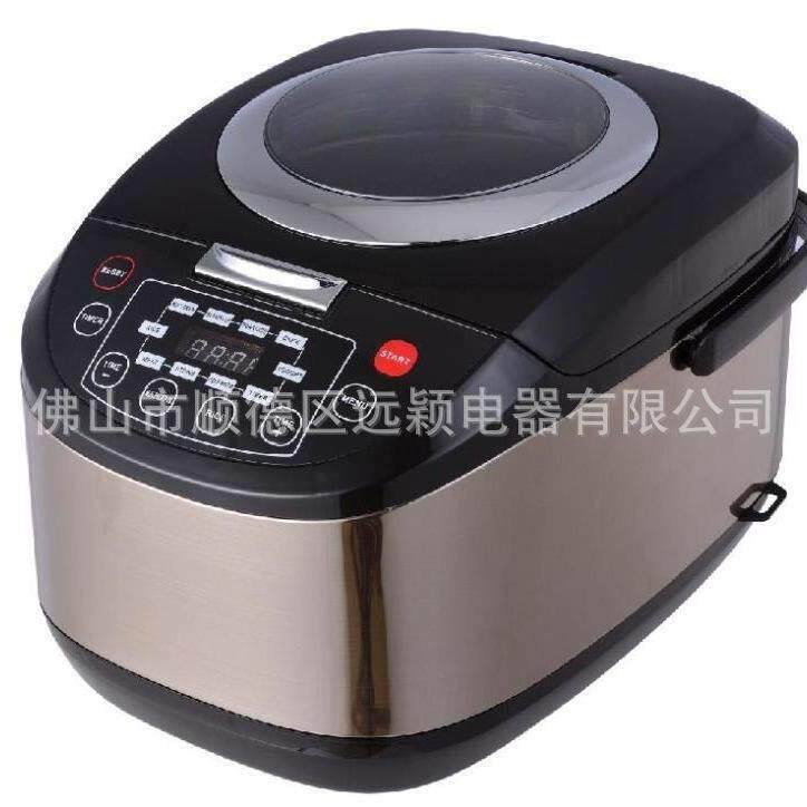 出口外贸5L可视视窗饭煲多功能电饭锅智能煮饭煲适方煲不锈钢