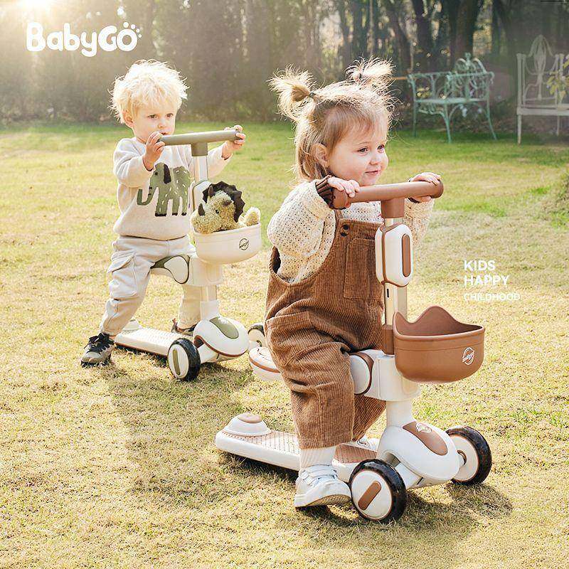 babygo儿童滑板车1-3-6岁小孩宝宝踏板平衡车多功能滑滑溜溜车