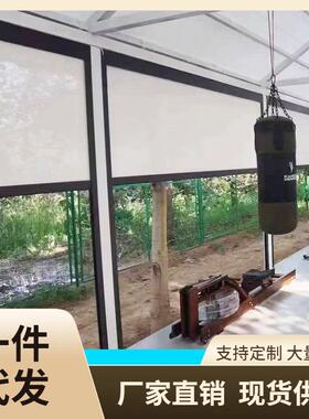VJW5阳台电动防风卷帘遮光隔热防雨窗帘别墅庭院智能升降遮光